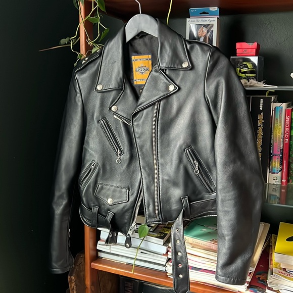 Schott NYC Leather Biker Jacket - Main Image